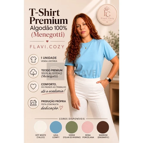 T-Shirt Feminina Premium 100% Algodão