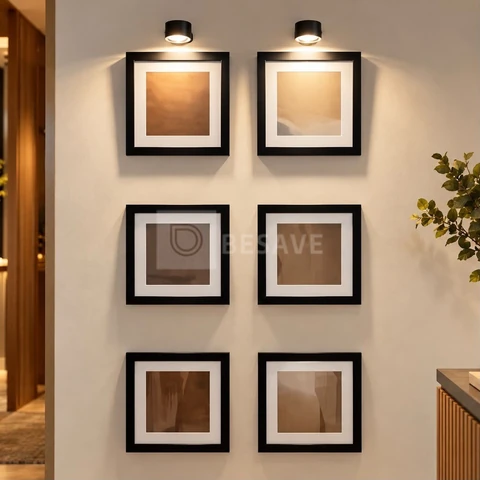 Kit 6 Porta Retratos 23x23 com Vidro Acrílico Molduras Decorativas Quadros para Sala com Paspatur