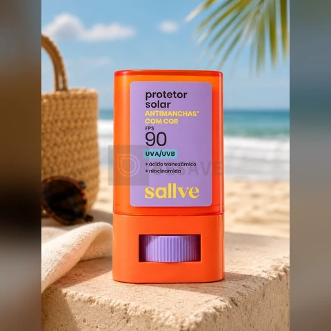 Protetor Solar Bastão Fps90 Com Cor 3 15g Sallve
