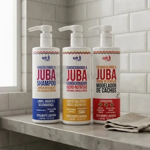 Kit Juba Shampoo, Condicionador e Encaracolando, 500ml Cada (3 itens)