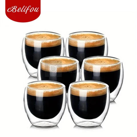 Belifou Jogo De Copos De Vidro Com 6 peças 80ml