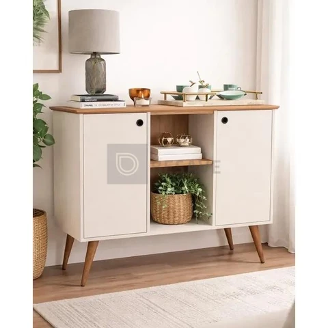 Buffet 2 Portas Aparador Cantinho Café Balcão Sala Retro Off White