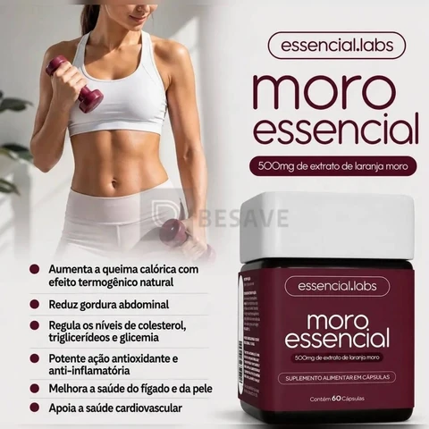 MORO ESSENCIAL 500mg - Fórmula Exclusiva com Máxima Concentração e Pureza - 60 Cápsulas