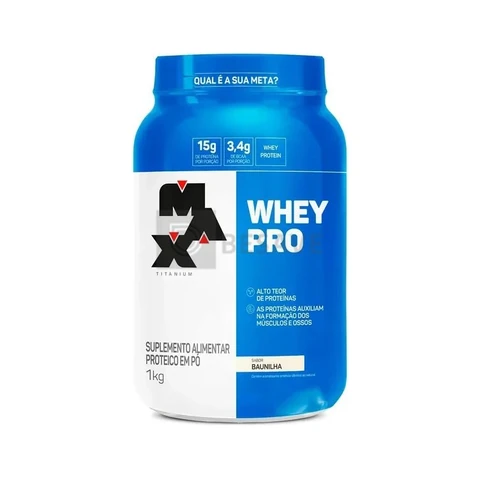 Proteína Max Titanium Whey Pro Concetrado em pó sabor Baunilha x 1kg