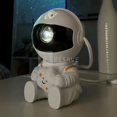 Astronauta para Quarto com Luz Nebulosa e Galáxia