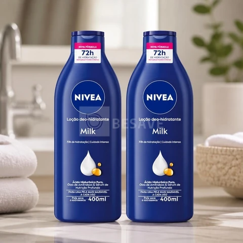 NIVEA Kit Loção Hidratante Milk Pele Seca a Extrasseca 400ml (2 unidades)