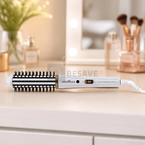 Britânia Escova Modeladora BEC04 2 em 1 Bivolt Plástico e Metal