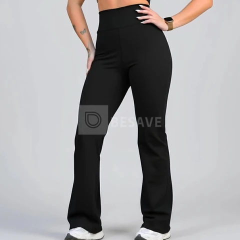 Calça Legging Leg Flare Zero Transparência Grossa Academia