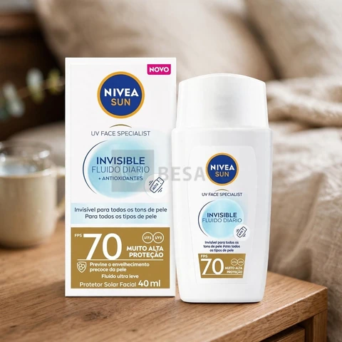 NIVEA SUN Protetor Solar Facial Fluido UV Face Specialist Invisible FPS 70 40ml, Muito Alta Proteção UVA/UVB, Invisível em Todos os Tons, Textura Ultraleve, Cuidado Diário