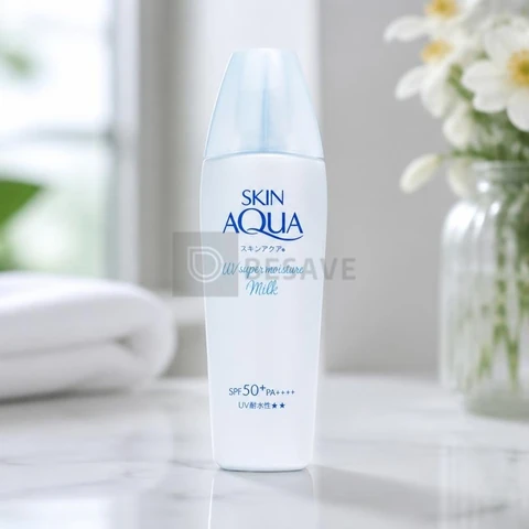 SKIN AQUA® Super Moisture Milk 40g - Protetor Solar Facial sem cor FPS50 com Ácido Hialurônico e Textura Leve