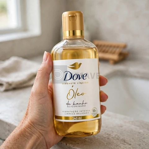 Dove Óleo de Banho Hidratação Intensa e Limpeza Delicada, Glicerinado com 96% Ingredientes de Origem Natural 240 ml