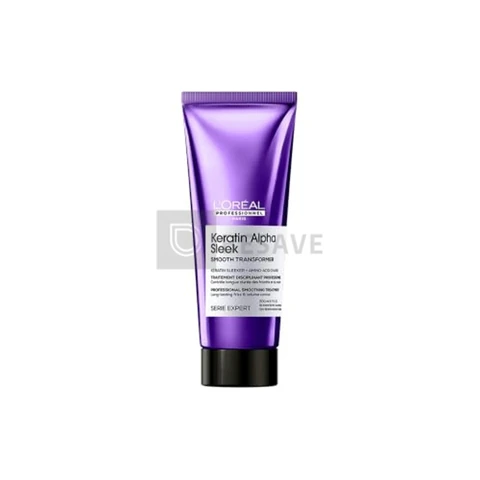 L'Oréal Professionnel Keratin Alpha Sleek Smooth Transformer Tratamento Profissional gradativo l 2 semanas de fios alinhados, controle de frizz e volume l Finalização rápida,brilho instantâneo l 200ml
