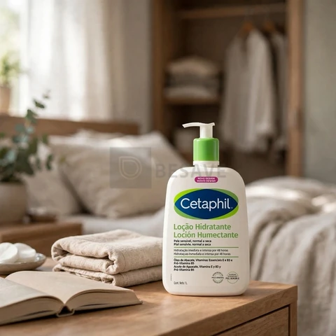Cetaphil Loção Hidratante Corporal e Facial para Pele Sensível, Normal a Seca 1L - Hidratação 48h