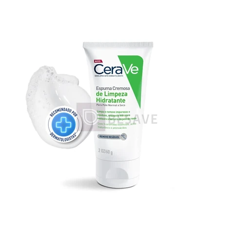 CeraVe, Espuma Cremosa de Limpeza Hidratante, com Ácido Hialurônico