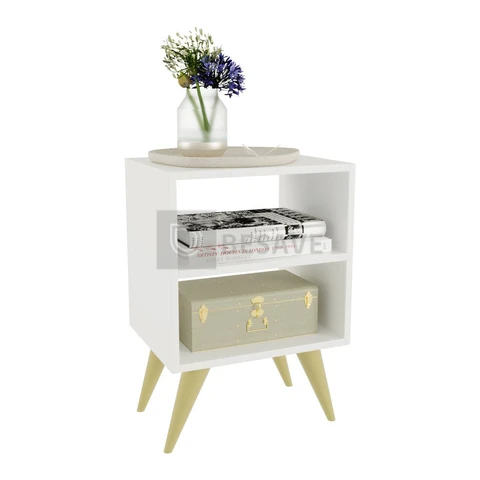 Mesa de Cabeceira Retrô Compacta com Nicho para Quarto Sala Casal ou Solteiro Palma