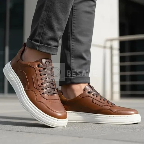 Tênis Masculino Couro Democrata Jake Casual Confortável