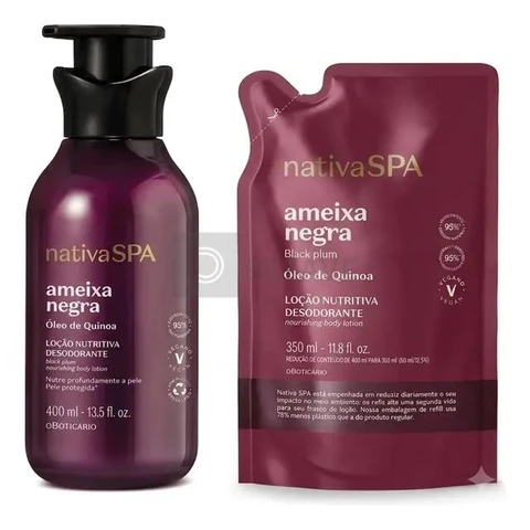 Combo Nativa Spa Ameixa Negra: Loção Corporal 400ml + Refil