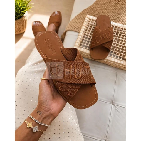 Sandália Feminina Rasteira Rasteirinha Flat X Bordado Confortável Estilosa Casual Moda Verão 400