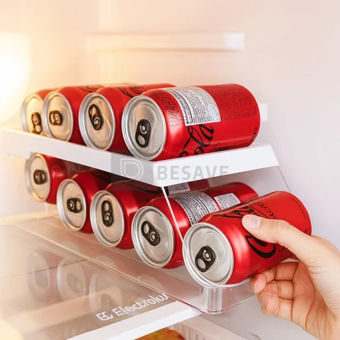 Organizador de Geladeira Latas Armário Multiuso Geladeira 9 Latas