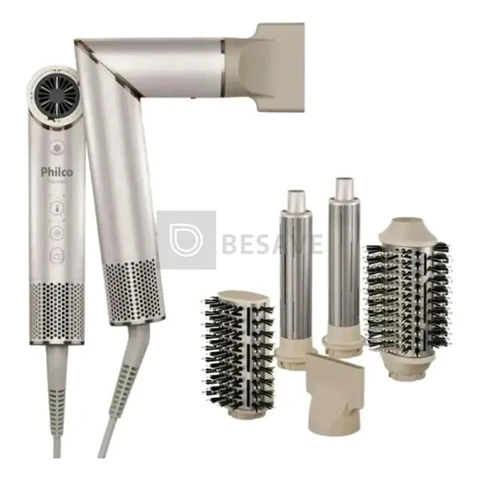 Secador De Cabelos Philco PSC3500 4 Em 1 dobrável Motor BLDC Prateado