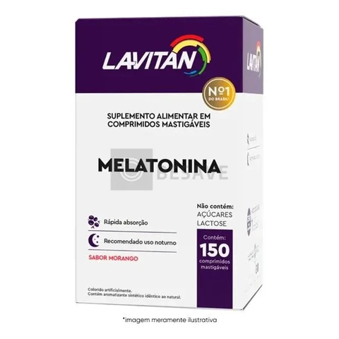 Melatonina Lavitan em comprimidos sabor Morango de 150 un