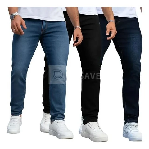 Kit 3 Calça Jeans Masculina Skinny Promoção Black Friday