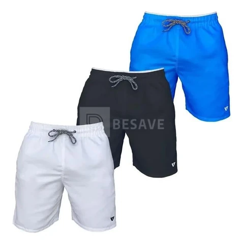 Kit 3 Bermudas Shorts Lisos Masculino Academia Fitnes Treino