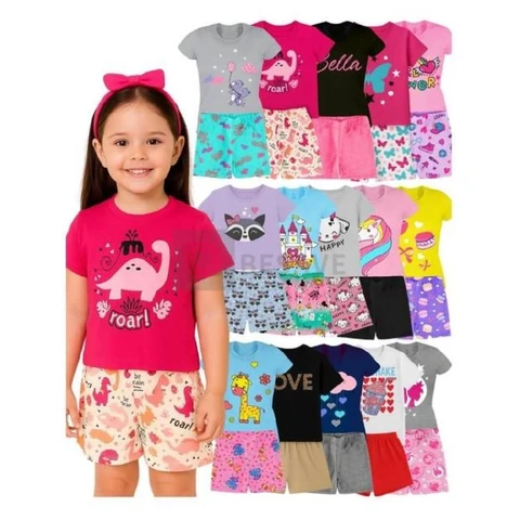 10 Peças Kit Infantil Menina 5 Conjuntos Infantil Feminino