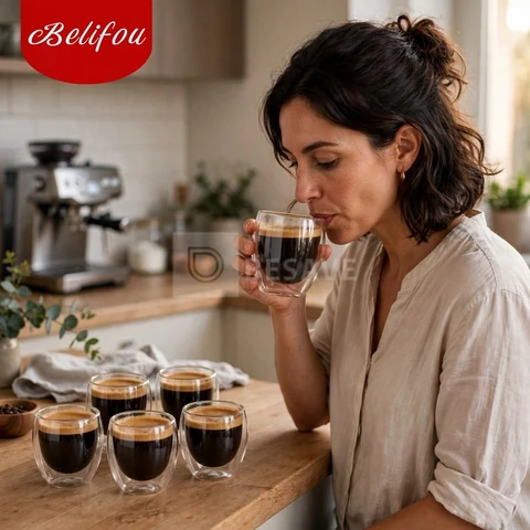 Belifou Jogo De Copos De Vidro Com 6 peças 80ml