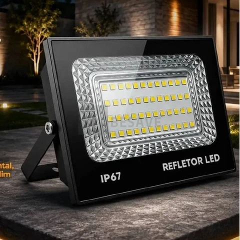 kit 2 Refletor Led 200w Holofote Bivolt Prova D'água Cor Branco Frio 6500k