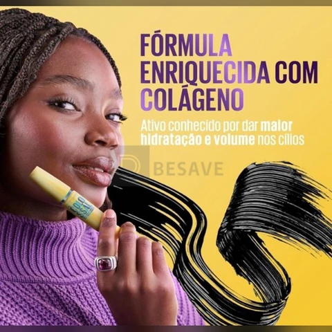 Maybelline NY The Colossal Volum' Express, Máscara de Cílios À Prova D'água, 9x Mais Volume por Até 24h, Fórmula de Colágeno e Definição Intensa, Não Empelota, Cor Preto, 8ml