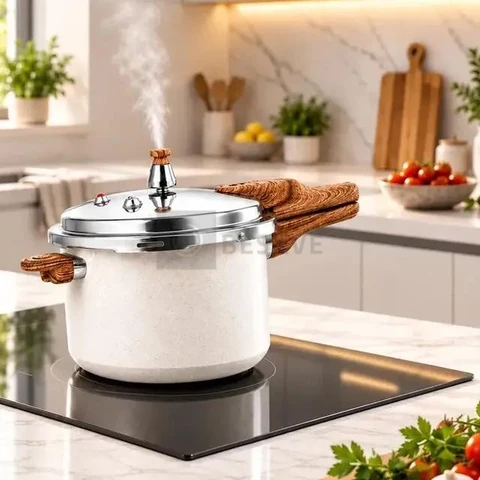 Panela Pressão Cerâmica Antiaderente 4,2 Litros Indução e Fogão Tradicional 4 Válvulas De Segurança Starhouse