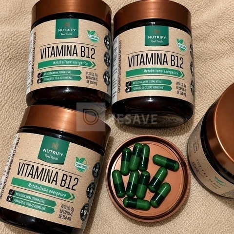 Vitamina B12 Nutrify Vitamina e Minerais em cápsula Sem sabor x 36g de 60 un