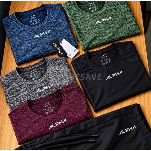 Kit 5 Camisetas New Fluid Mescla Dry Alpha Masculina