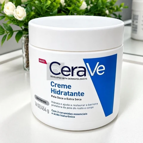 Creme Hidratante Corporal e facial para Pele Seca a Extra Seca Sem Perfume 454g CeraVe