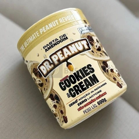 Suplemento em pasta Dr. Peanut Melhor Pasta de Amendoim amentoim cremosa sabor Cookies and cream x 600g