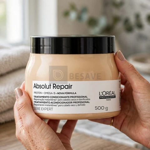 L'Oréal Professionnel Máscara Capilar Absolut Repair, Tratamento Capilar Proteico Para Nutrição Profunda, Hidrata, Repara Danos e Acrescenta Brilho, Para Cabelos Secos e Danificados