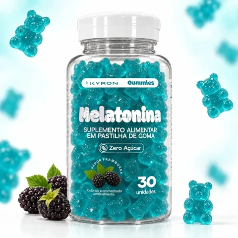 Melatonina Zero Açúcar Gummies 30 Gomas Sabor Framboesa - Kyron