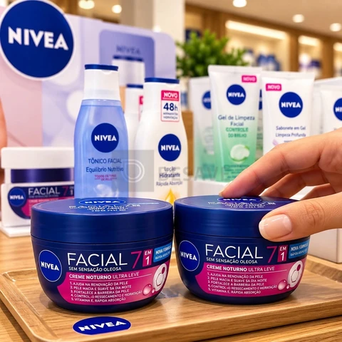 Kit Nivea Creme Facial Noturno 7 Em 1 2x100g Hidratação Todo Tipo De Pele Noite
