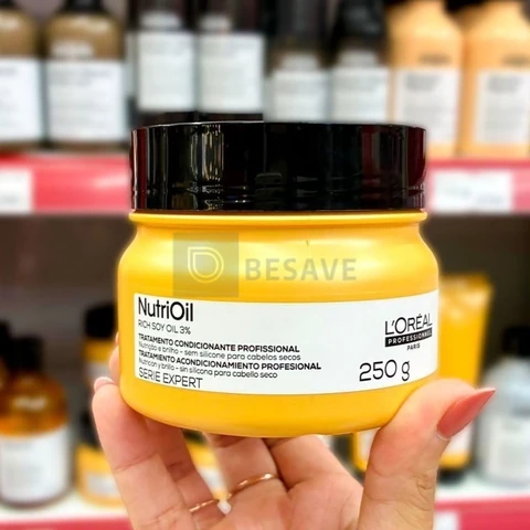 L'Oréal Professionnel Serie Expert NutriOil Máscara de Tratamento de Nutrição com Óleo de Soja para Cabelos Secos e Sem Brilho, para Força e Maciez 250g