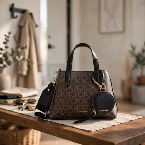 Calvin Klein Bolsa transversal Millie 2 em 1 com compartimento triplo
