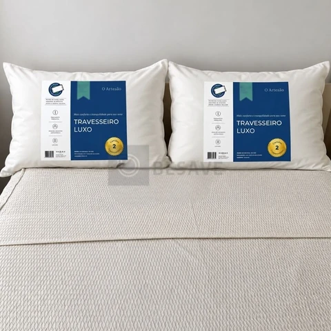 Kit 2 Travesseiro Antialérgico Regulável Lavável Fibra 50x70