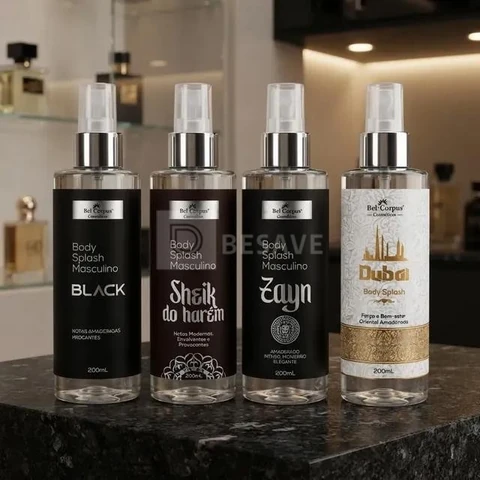 Kit C/4 Body Splash Árabe Masculino Linha Exclusiva Body Man
