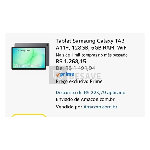Tablet Samsung Galaxy TAB A11+, 128GB, 6GB RAM, WiFi