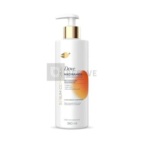Sérum Hidratante Corporal Para Pele com Tom Irregular 48h de Hidratação Regenerativa Dove Dermo Renovador Niacinamida Redutor de Marcas Escurecidas Clinicamente Comprovado 380mL