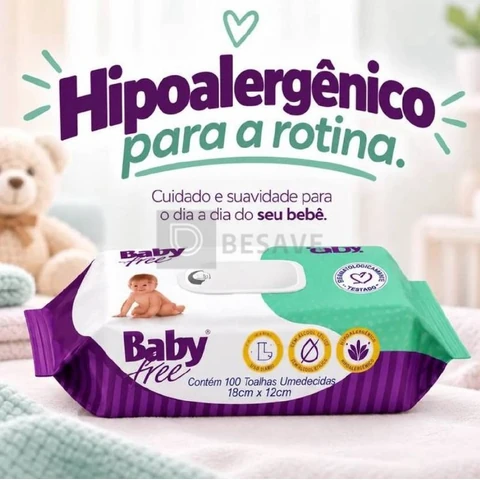 Lenços/toalhas Umedecidos Baby Free 500un Hipoalergênico