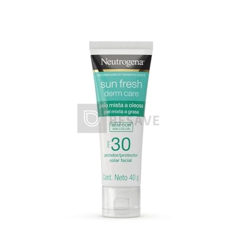 Protetor Solar Facial Neutrogena Sun Fresh Derm Care, Sem Cor, FPS 30, 40g