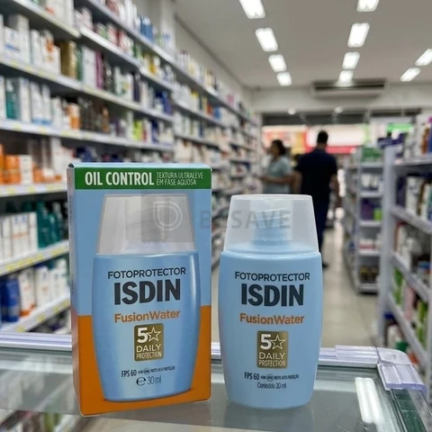 ISDIN Protetor Solar Facial Fusion Water 5 Stars Sem Cor FPS 60 - 30ml
