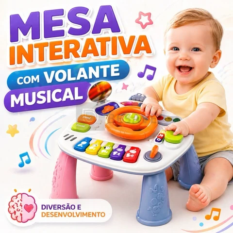 Mesa Atividades Volante Bebê Musical Educativa Brinquedo Interativo p Berço Chão e Viagem Mochila Portátil Didática
