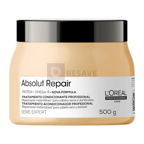 L'Oréal Professionnel Máscara Capilar Absolut Repair, Tratamento Capilar Proteico Para Nutrição Profunda, Hidrata, Repara Danos e Acrescenta Brilho, Para Cabelos Secos e Danificados